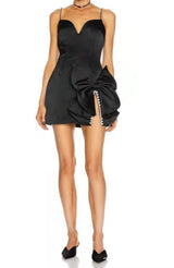CRYSTAL BOW MINI DRESS IN BLACK styleofcb 