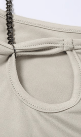 Diagonal sleeve leather bodysuit styleofcb 