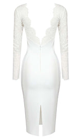 EMBROIDERED LACE MIDI DRESS IN WHITE DRESS STYLE OF CB 