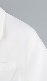 FEATHERS JACKET AND SHORT SKIRT IN WHITE DRESS STYLE OF CB 