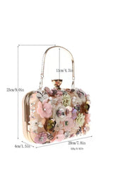 FLORAL ENBROIDERY CLUTCH - PINK styleofcb 