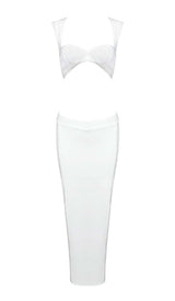 FRONT CUT-OUT BANDAGE TWO-PIECE IN IVORY styleofcb 