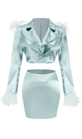 Feather short blue suit styleofcb 