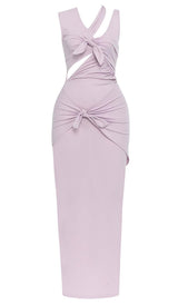 HIP WRAP BANDAGE MIDI DRESS IN LILAC DRESS STYLE OF CB 