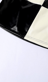 High waist contrast leather skirt styleofcb 