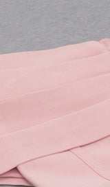 DEEP V SKINNY MIDI DRESS IN PINK styleofcb 