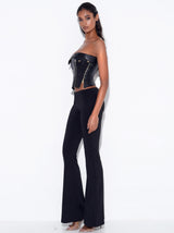 MERLINA BLACK VEGAN LEATHER BUSTIER TOP Tops styleofcb 