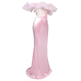 LACE SATIN MAXI DRESS IN PINK DRESS styleofcb 