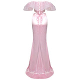 LACE SATIN MAXI DRESS IN PINK DRESS styleofcb 