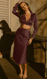 Lace-up collar skirt suit styleofcb 