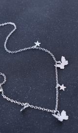 Metal Butterfly Tassel Pendant styleofcb SILVER Butterflies-Stars 