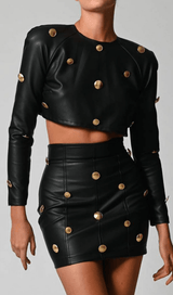 Navel leisure leather suit Dresses styleofcb BLACK S 