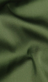 OLIVE GREEN SLIT PLEATED SLING MIDI DRESS ohmogo 