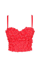 OLSC KHAKAI FLOWER CORSET TOP Shirts & Tops styleofcb 34B/75 RED 
