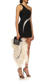 ONE SHOULDER MINI DRESS IN BLACK Dresses styleofcb 