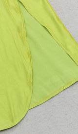 ONE SHOULDER SIDE ASYMMETRICAL MIDI DRESS IN GREEN DRESS STYLE OF CB 