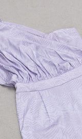 ONE SHOULDER SATIN JUMPSUIT IN LAVENDER DRESS STYLE OF CB 
