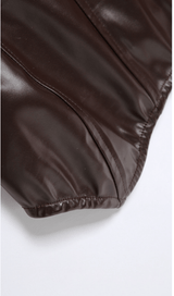 One-shoulder faux leather slim vest styleofcb 