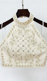 PEARL EMBROIDERED TWO PIECE SET IN IVORY DRESS STYLE OF CB 