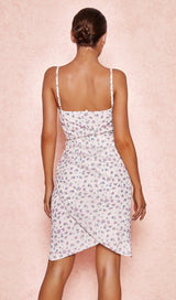 PINK FLORAL BODYCON MIDI DRESS styleofcb 