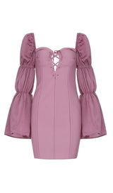 PINK PUFF SLEEVE MINI DRESS Dresses styleofcb 