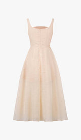 PLEATED CAMI SLIM MIDI DRESS IN WHITE DRESS STYLE OF CB 