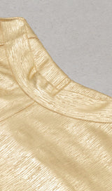 PLUNGE MESH BANDAGE MIDI DRESS IN GOLD DRESS STYLE OF CB 