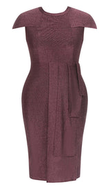 PLUS GLITTER MIDI DRESS IN BROWN DRESS STYLE OF CB 