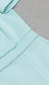PUFF SLEEVE PEARL MIDI DRESS IN LIGHT BLUE DRESS STYLE OF CB 