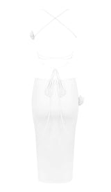 RIBBED CUT OUT MIDI DRESS IN WHITE DRESS styleofcb 