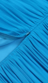 RUCHED BANDEAU MIDI DRESS IN BLUE DRESS sis label 
