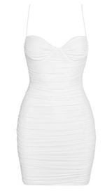 RUCHED MINI DRESS IN PINK styleofcb WHITE S 