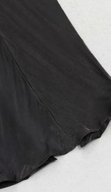 RUCHED OFF SLEEVE MAXI DRESS IN BLACK DRESS STYLE OF CB 