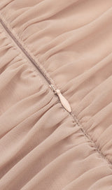 RUCHED BODYCON MIDI DRESS IN TAUPE DRESS STYLE OF CB 