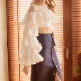 RUFFLE-TRIMMED CROP TOP DRESS STYLE OF CB 