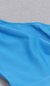 RUFFLE ONE SHOULDER MIDI DRESS IN BLUE DRESS STYLE OF CB 