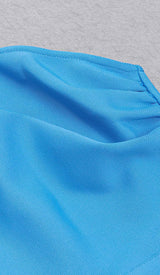 RUFFLE ONE SHOULDER MIDI DRESS IN BLUE DRESS STYLE OF CB 