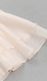 RUFFLE STRAPPY MIDI DRESS IN BEIGE DRESS STYLE OF CB 