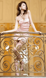 SATIN RUCHED MINI DRESS IN PINK styleofcb 