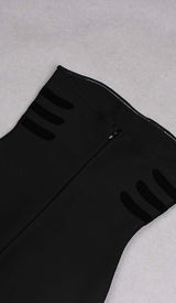 SCULPTURE BUTTON MINI DRESS IN BLACK styleofcb 