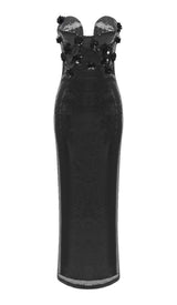 SEQUIN APPLIQUÉD MAXI DRESS IN BLACK DRESS STYLE OF CB 