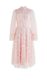 SEQUIN MESH TULLE MIDI DRESS IN PINK DRESS STYLE OF CB 