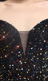 SEQUINED PLUNGE MIDI DRESS DRESS STYLE OF CB 