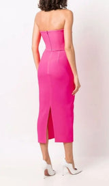 STRAPLESS BANDAGE DRESS IN PINK Dresses styleofcb 