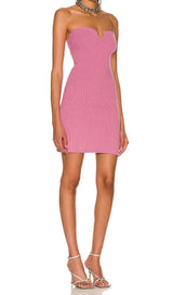 STRAPLESS BANDAGE MINI DRESS IN PINK Dresses styleofcb 