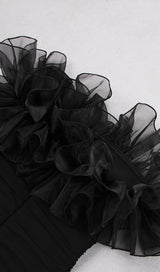 STRAPLESS LACE FLOWER MINI DRESS IN BLACK Dresses styleofcb 