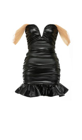 STRAPLESS LEATHER MINI DRESS IN BLACK DRESS STYLE OF CB 