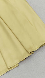STRAPPY SATIN MIDI DRESS IN PALE OCHRE DRESS STYLE OF CB 