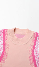STRIPE ASYMMETRIC HIGH LOW DRESS IN PINK DRESS STYLE OF CB 
