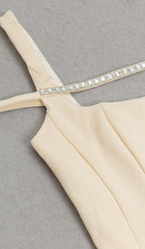 STRUCTURED CORSET FLOUNCED MIDI DRESS IN IVORY DRESS sis label 